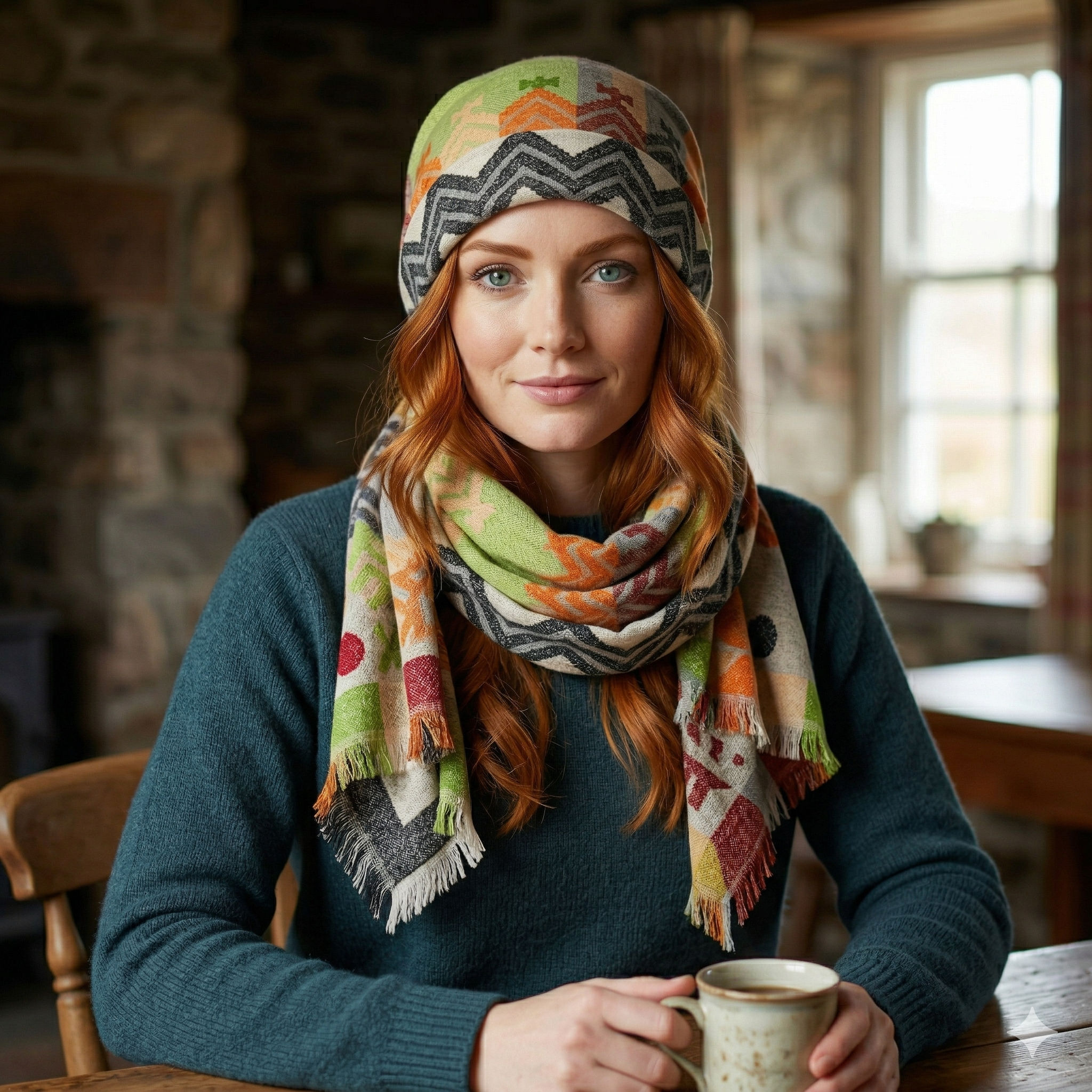 Square Jacquard Head Scarf